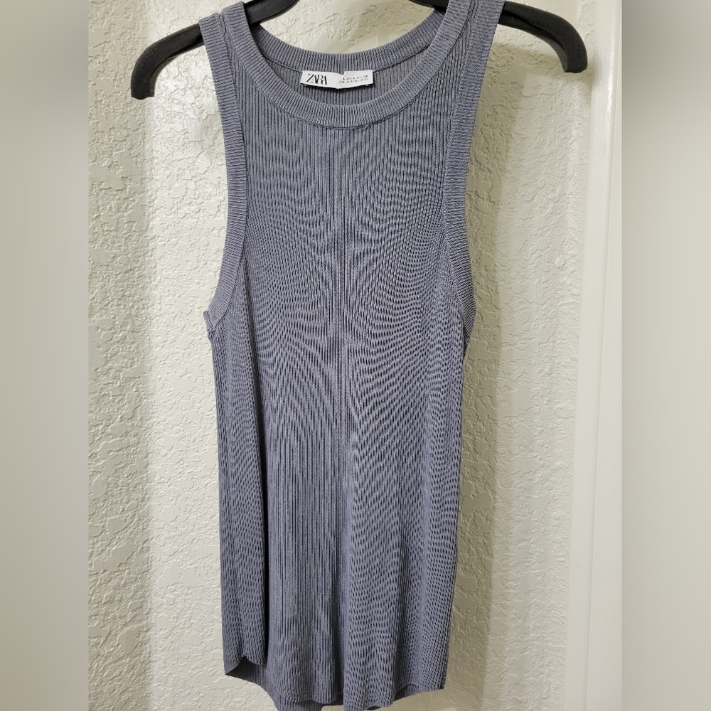 Zara extra fine ribbed knit top - L
